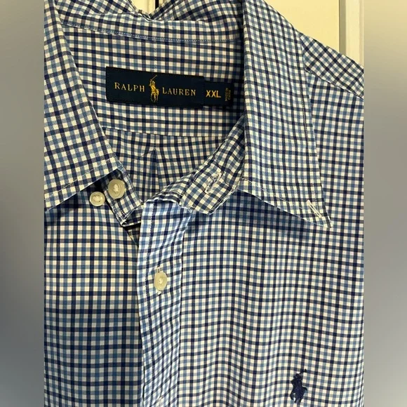 Men’s Ralph Lauren XXL small checkered button down dress shirt. - Picture 5 of 7